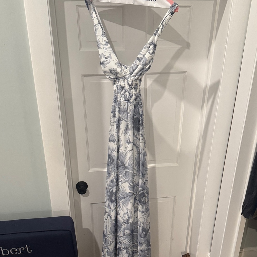 Baltic Born Blue and White Floral Maxi Dress